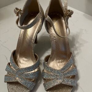 Elegant Gold Strappy Heels